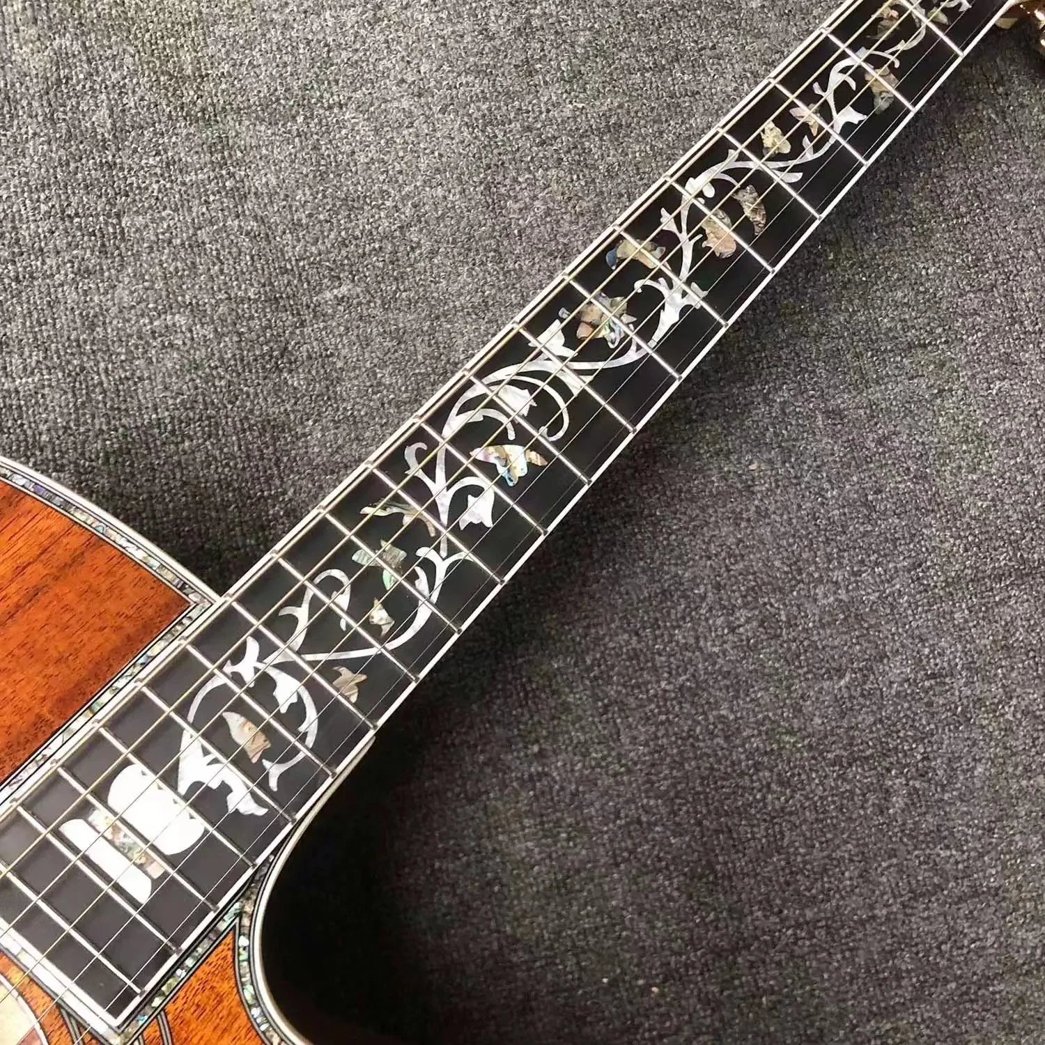 مجموعة قذيفة أذن البحر كاملة مقاس 41 بوصة مزهرية كبيرة مع زوايا مفقودة لعزف الجيتار الصوتي سلسلة D45