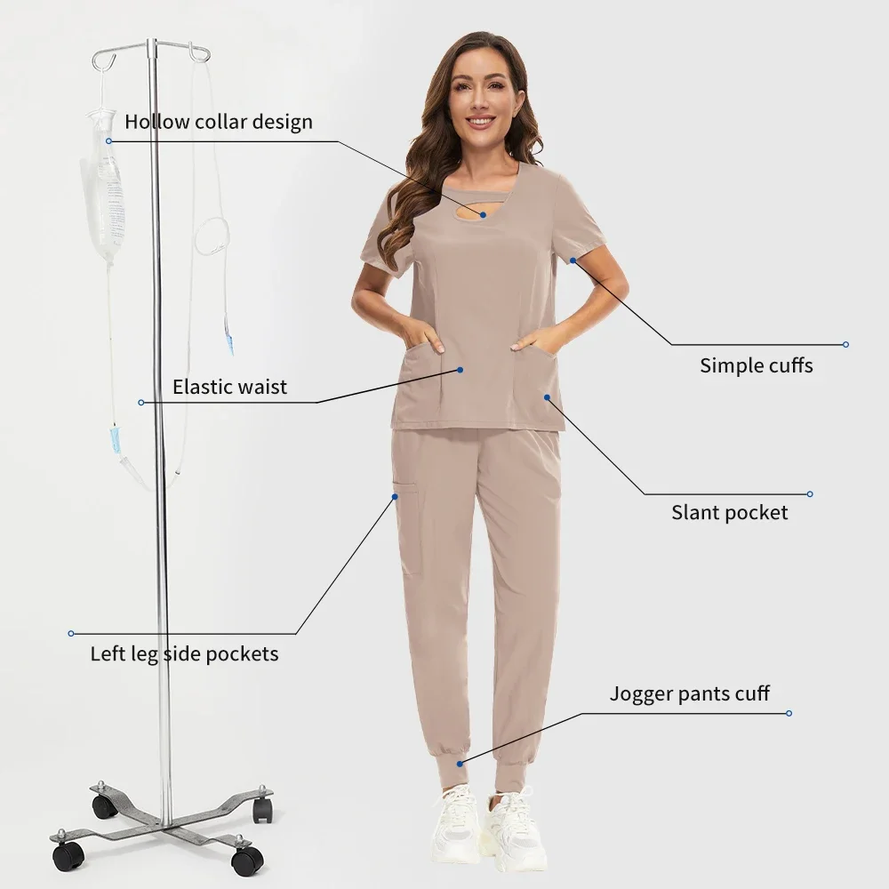 抗しわスクラブスーツ医療手術服卸売病院スクラブドクターナースアクセサリー手術服男性女性