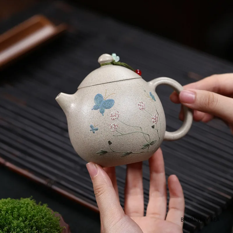 

230ml Chinese Yixing Purple Clay Teapot Handmade Dragon Egg Tea Pot Raw Ore White Duan Mud Kettle Tradition Zisha Tea Set