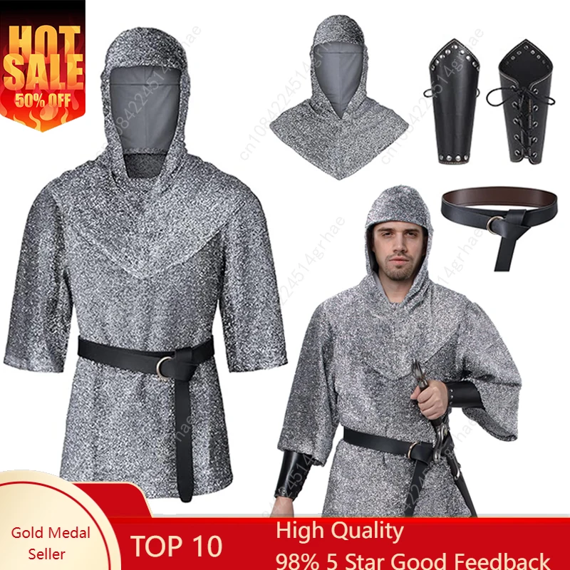 

Medieval Knight Templar Cosplay Costume Shirt Medieval Renaissance Outfits Suit Movie Cosplay Vintage Retro Role Play Party