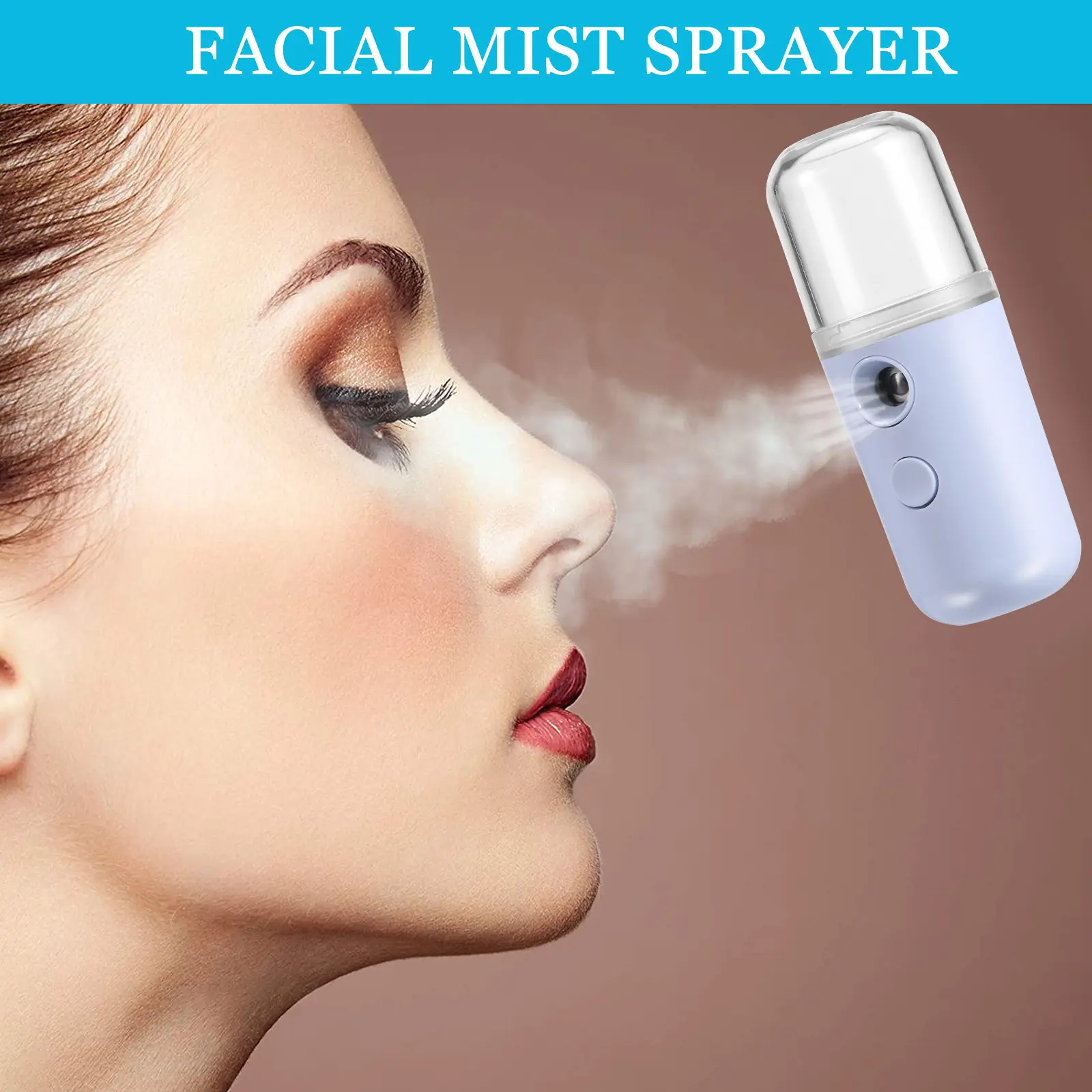 

2Pcs Facial Mist Sprayer USB Charging Portable Nano Misting Humidifier for Skin Moisture Face Steaming Machine Mini Humidifier