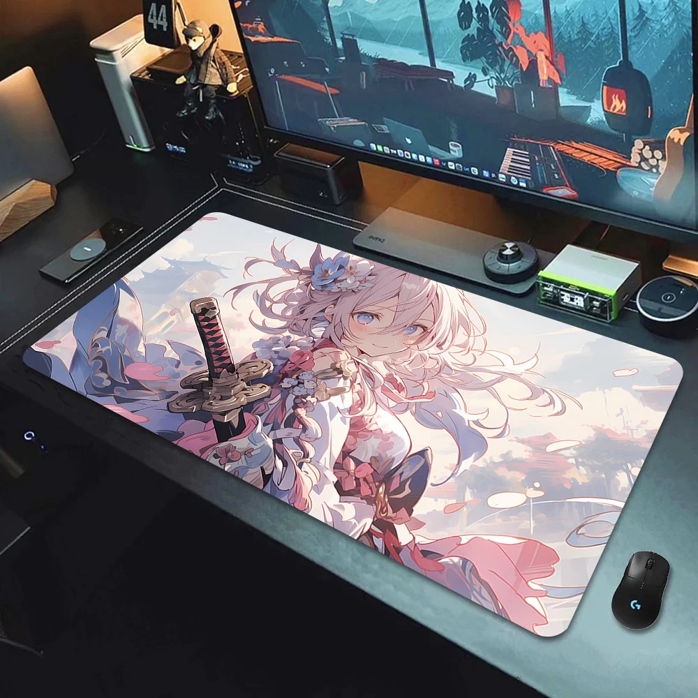 HD Printing Cute Anime Girls Soft Mousepad Office Computer Keyboard Accessory Kawaii Table Mats Rubber Non-slip Mouse Pad 90x40