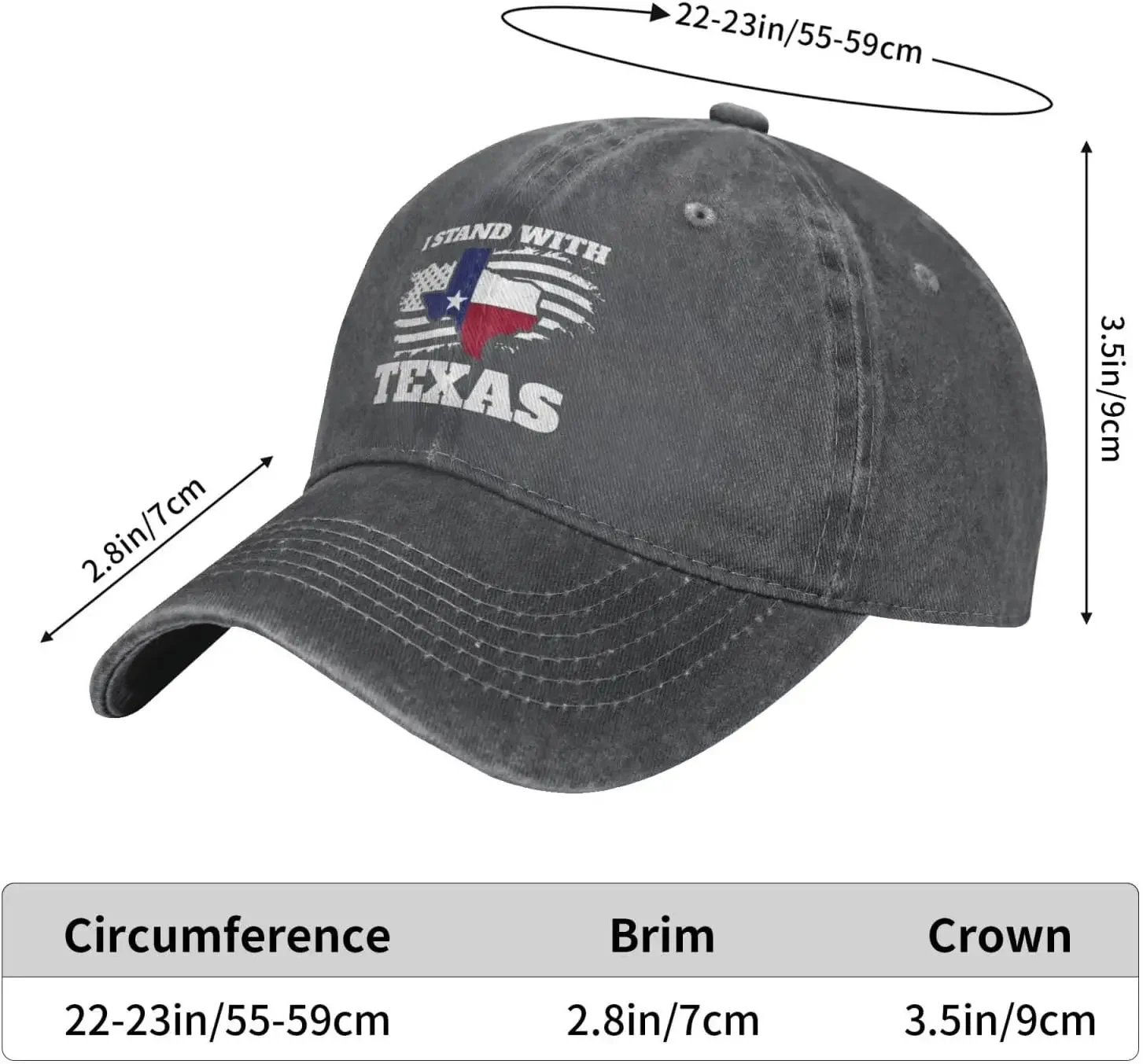 I Stand with Texas Flag USA State of Texas Hat for Women Baseball Hat Vintage Caps