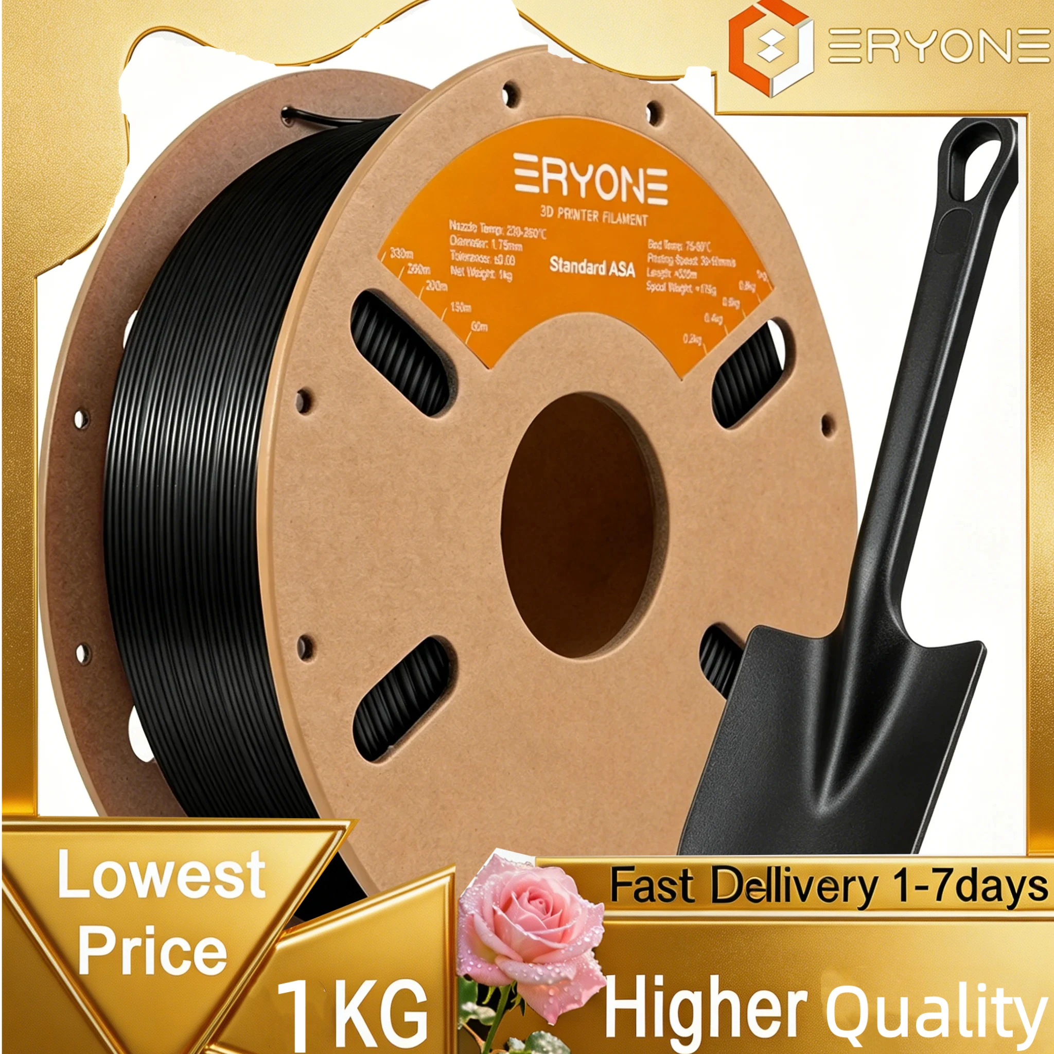 

Eryone ASA & HS-ASA Filament 1.75mm, Dimensional Accuracy +/-0.03mm, Heat & UV Resistant, 1kg Spool for FDM