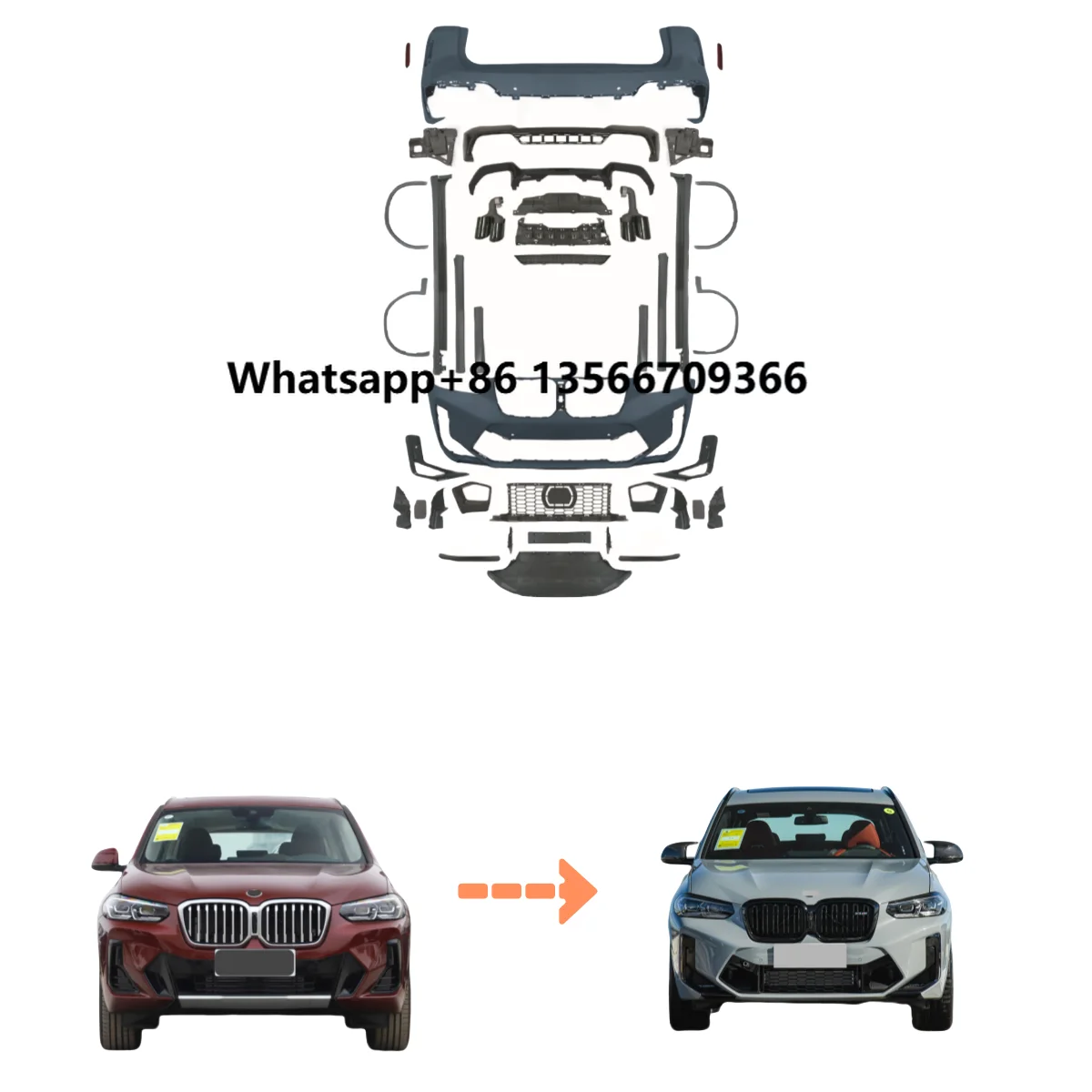 

Hc Body Kit for BMW X4 F26 2014 - 2018 Upgrade to MT Style Front Rear Bumper Side Skirt Wheel Arches