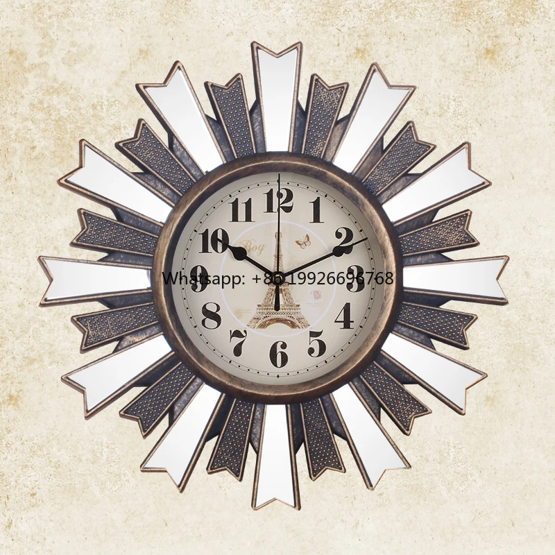 

Chinese Cheap American Creative Hanging Clock Fashion Art Living Room Hanging Clock factory