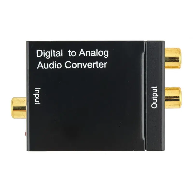 Digital Optical Toslink SPDIF Coax to Analog RCA Audio Converter Adapter with Fiber Cable_N22R