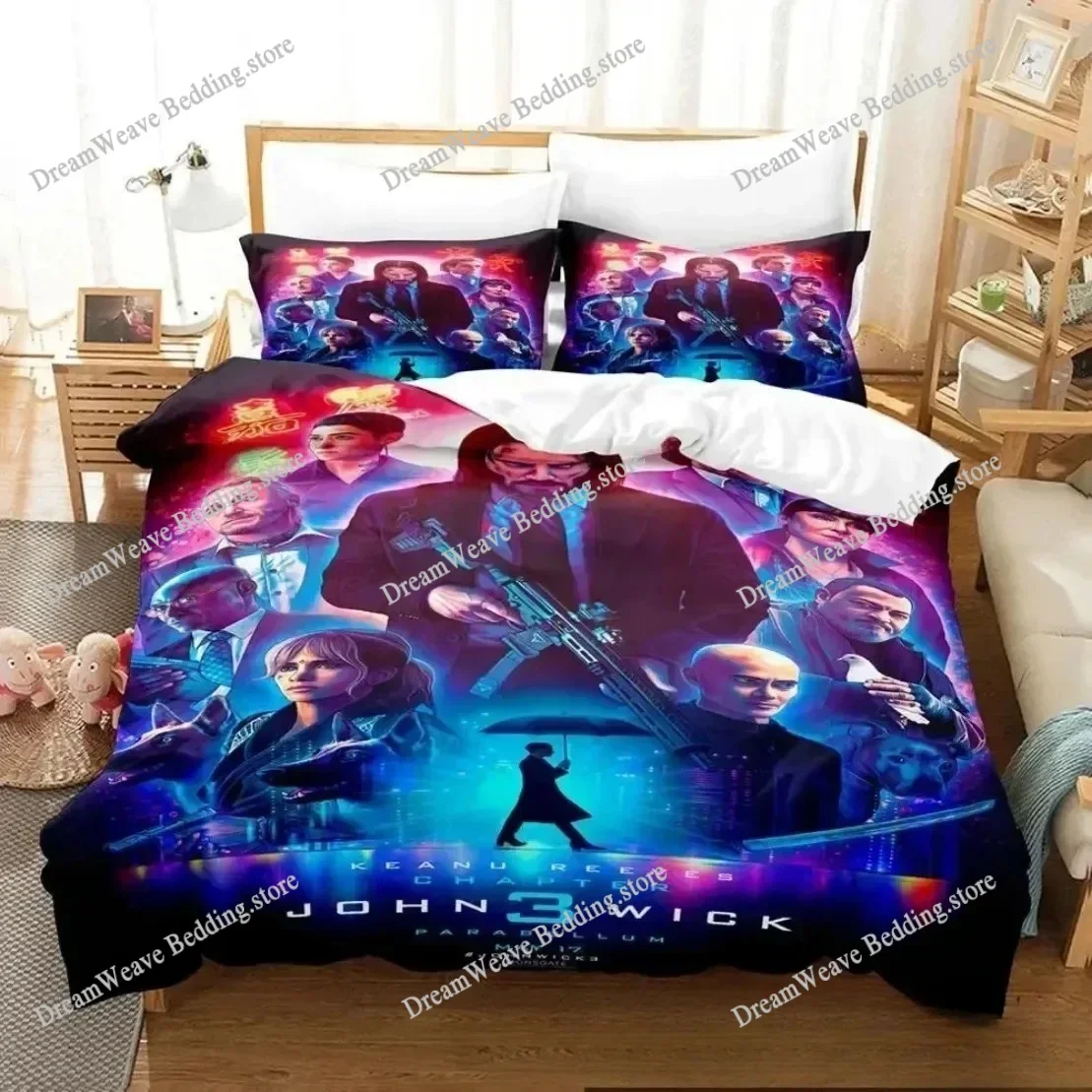 

3D HD Printed Movie John Wick Bedding Sets John Wick Duvet Cover Bed Set Quilt Cover Pillowcase Boys Adult Home Textile963963