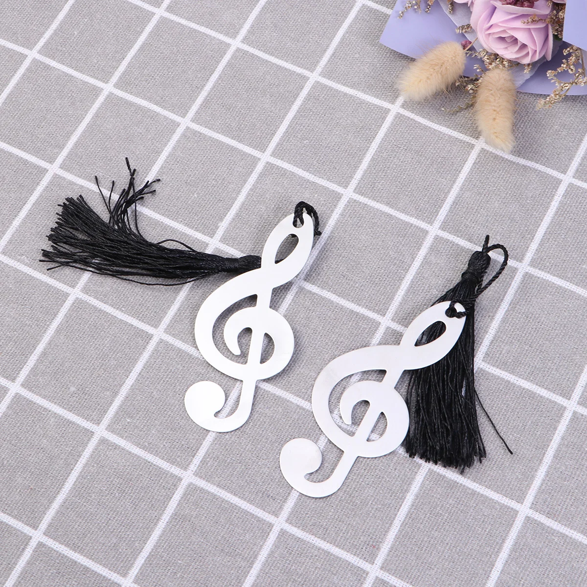 10 Pcs Tassels Pendant Bookmarks Musical Vintage Gift for Graduation Stainless Steel Metal Student