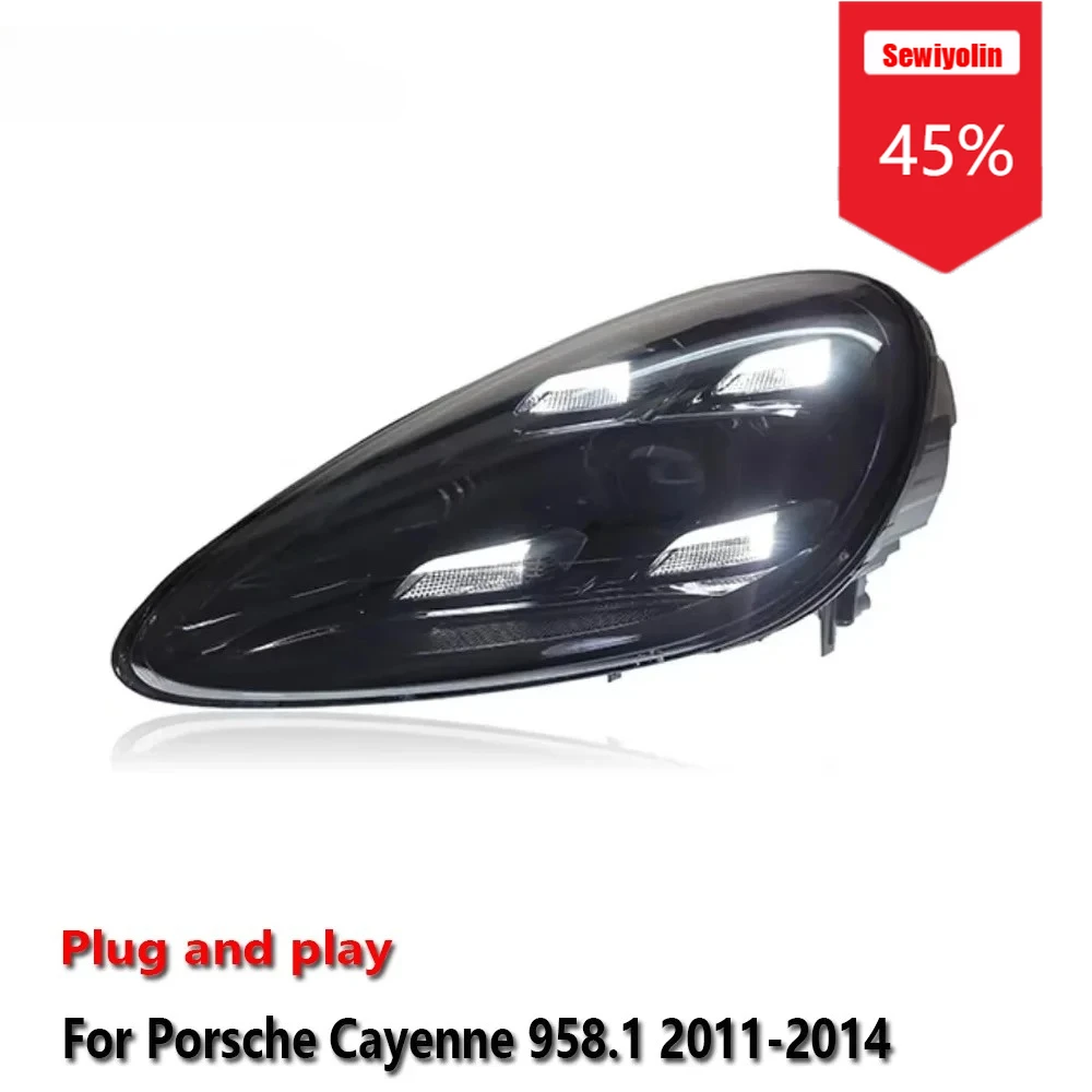 

Sewiyolin автомобильные светодиодные фары в сборе для Porsche Cayenne 958.1 2011-2014 противотуманные фары DRL тормозной указатель поворота Plug and Play