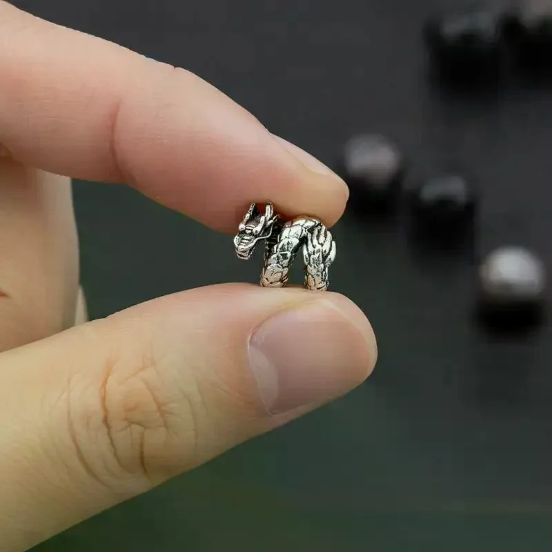 10/5Pcs Alloy Dragon Ring Necklace Separated Beads DIY Braided Bracelet Beaded Jewelry Making Accessories Materials