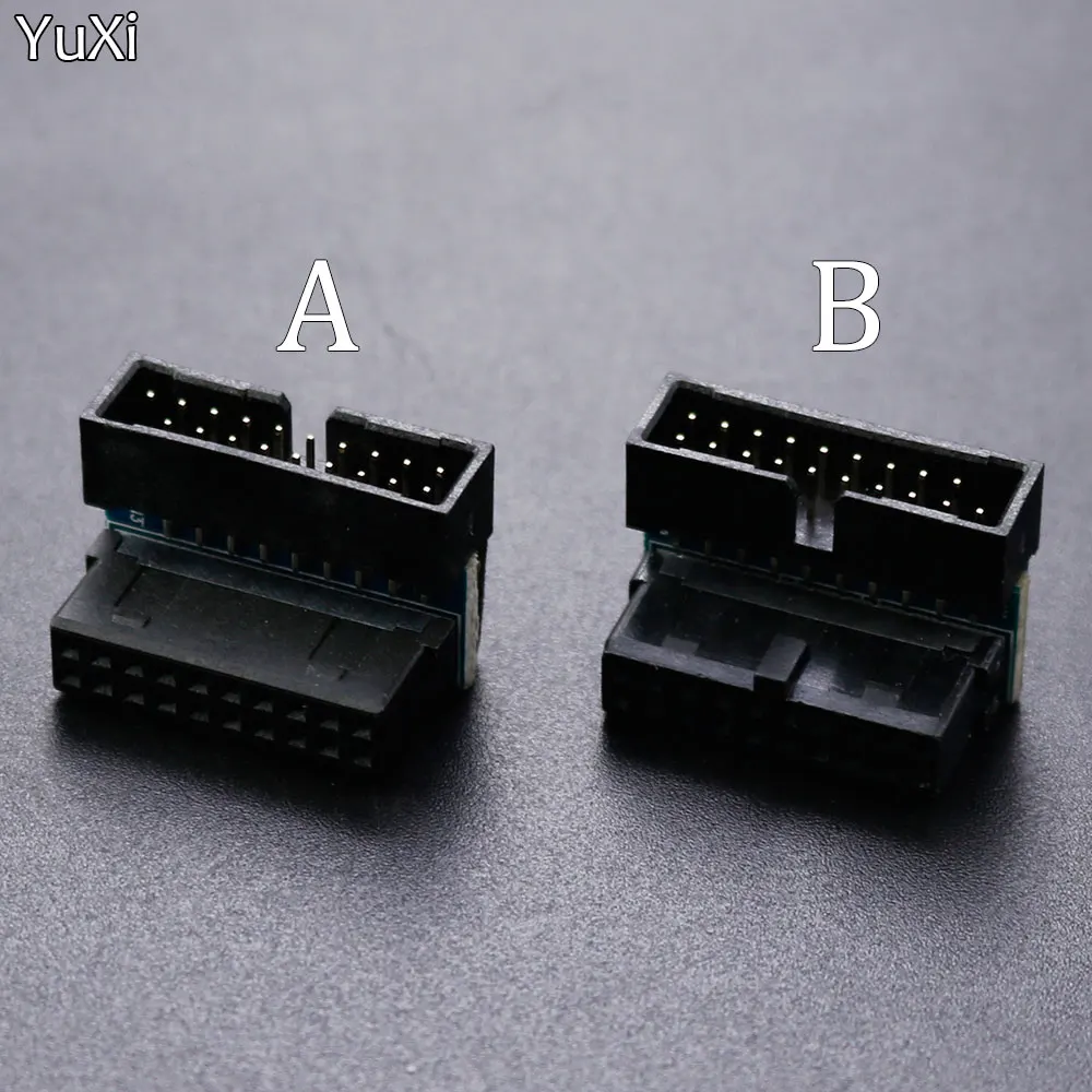 

YUXI 1Piece 20Pin USB 3.0 Male to Female Extension Adapter Angled 90 Degree for Motherboard Mainboard Connector Socket