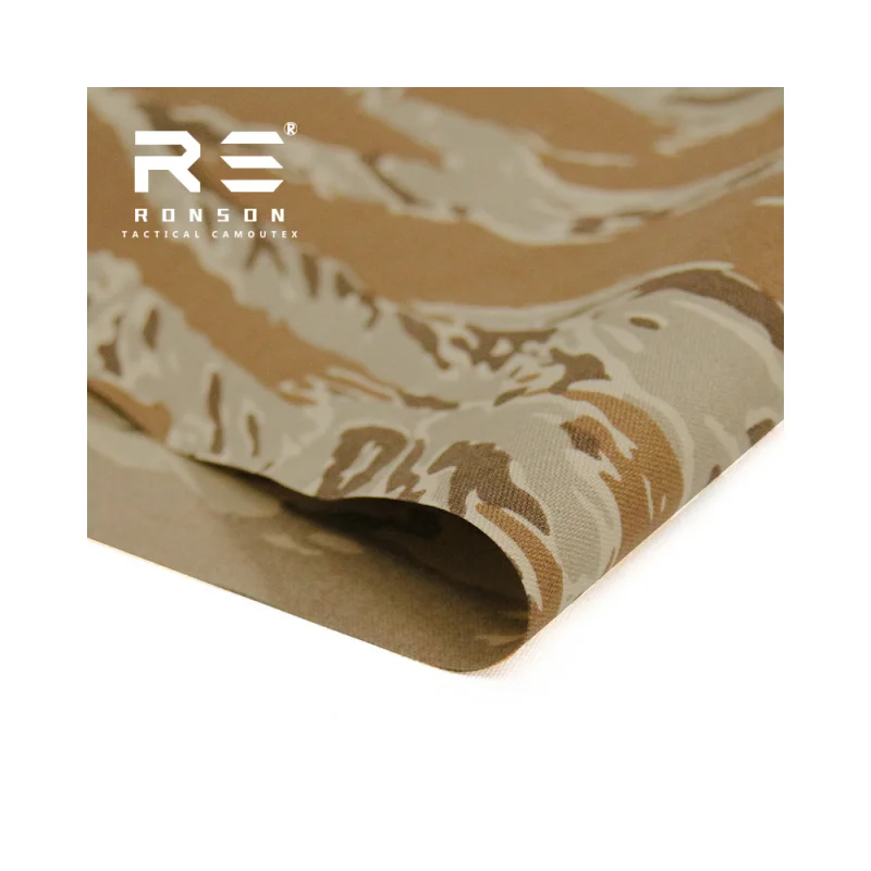Gran oferta 500D nylon oxford Tiger desierto camo camofuflage tela táctica uso para bolsa chaleco en stock