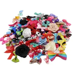 30 pcs/lot Mix ribbon bows / Flower Small size Polyester Satin ribbon Bow Decoration Love mini bows for crafts mariage