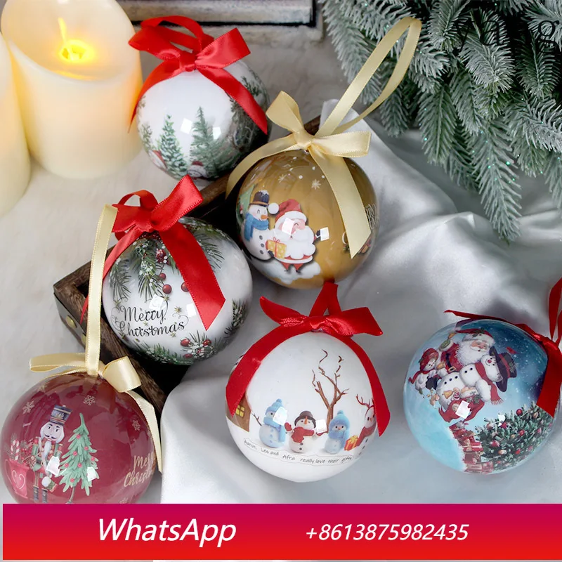 

CX Christmas Ball Sticker Ball 8cm Foam Ball Snowman Christmas Tree Pendant