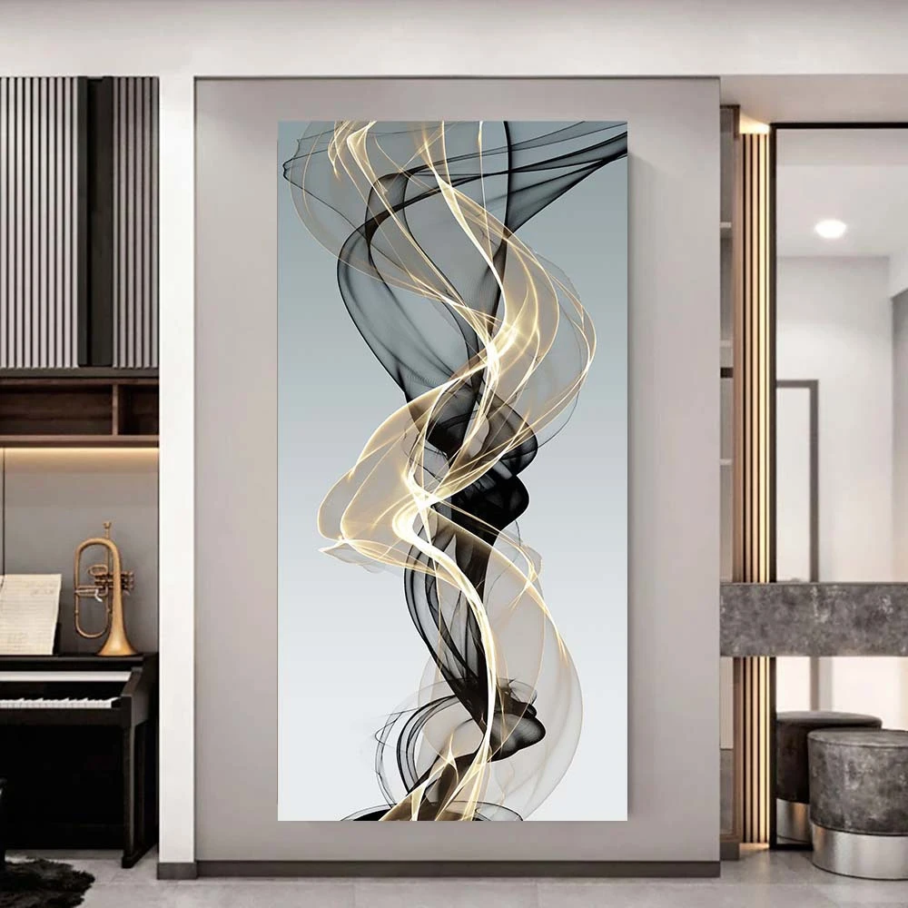 Modern Minimalist Wall Art Fluttering Ribbon Striking HD Canvas Print Poster Home Living Room Bedroom Decorative Painting