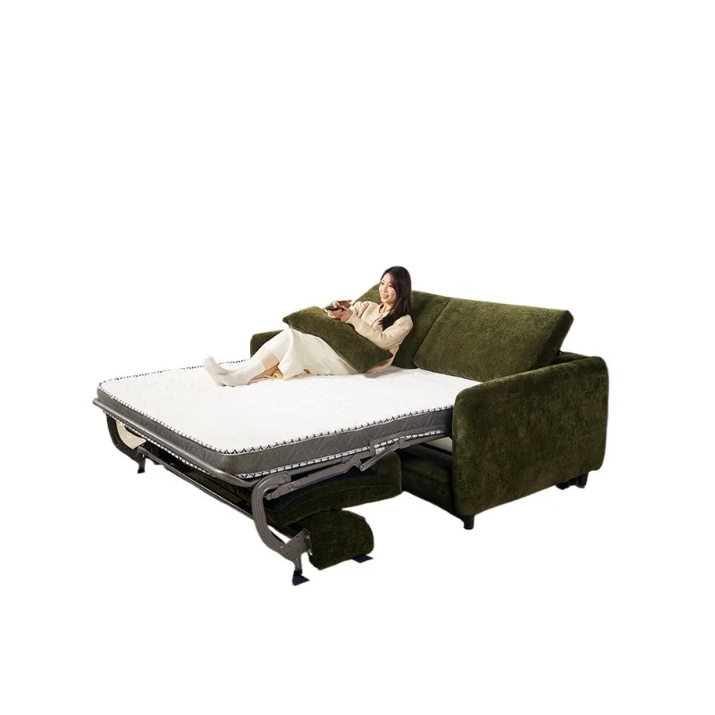 

Tofu cubes flip leather sofa bed, multi-functional integrated small apartment new model with mattress folding dual-purpose