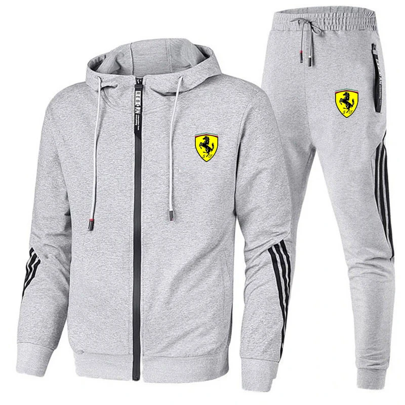 2024 Men\'s Tracksuits Spring Zipper Jacket+Jogging Pants 2 Piece Set Male Casual Hooded Sportswear Sets Autumn Gyms Sweat Suits