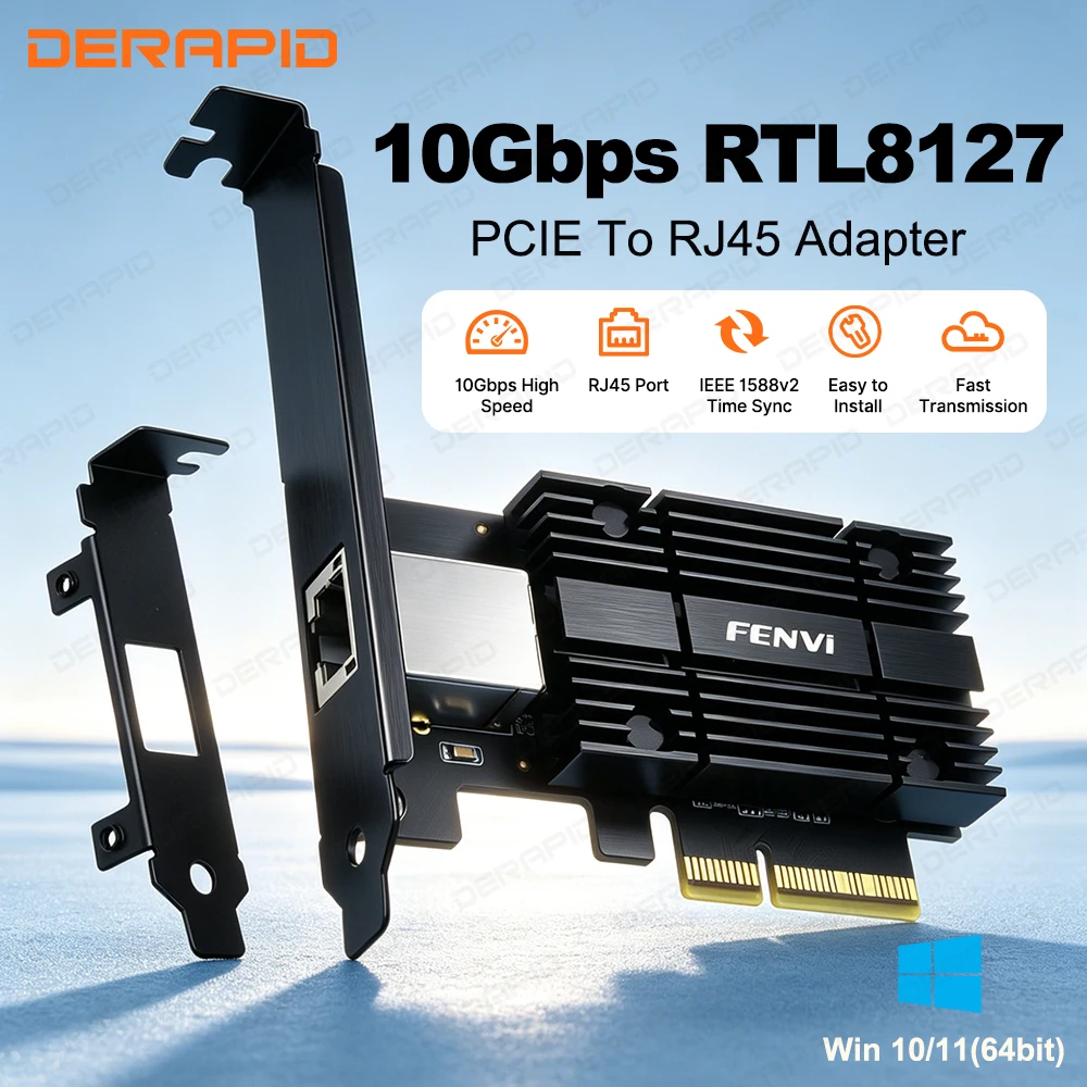 carte-reseau-10g-1-port-pcie-30-x1-realtek-rtl8127-pxe-boot-10gbps-rj45-lan-pour-pc-serveur-nas-jeux-pour-win10-11-linux