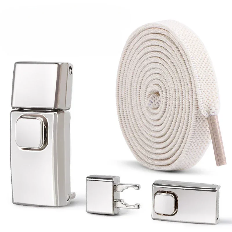 8 mm 2024 Schnürsenkel ohne Krawatte, Press-Lock-Einsatz, feste Schnürsenkel ohne Krawatten, elastische Schnürsenkel, Sneaker, für Kinder und Erwachsene, flache Schnürsenkel für Schuhe