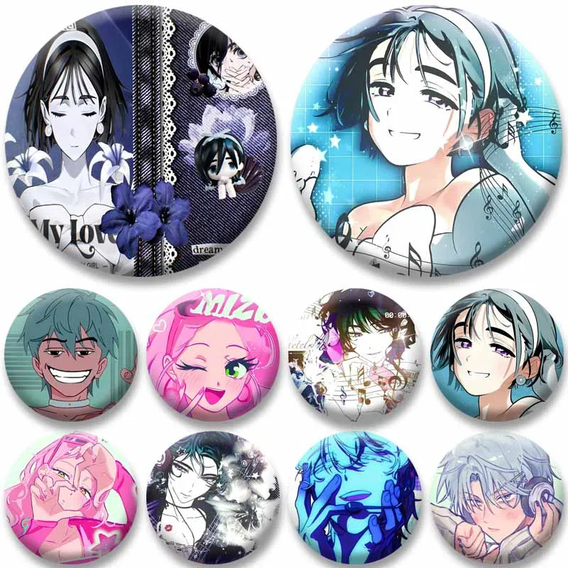 58mm Pop Anime Alien Stage Coin Badges Hyuna Luka MIZI Till Cartoon Cosplay Badge Jewelry Pins Accessories for Bag Hat Decor