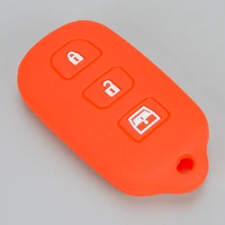 HYQ12BBX HYQ12BAN 3 Buttons Car Remote Key Cover Case Fob Fit for Toyota 4Runner Sequoia RAV4 Highlander 2004 Red Silicone