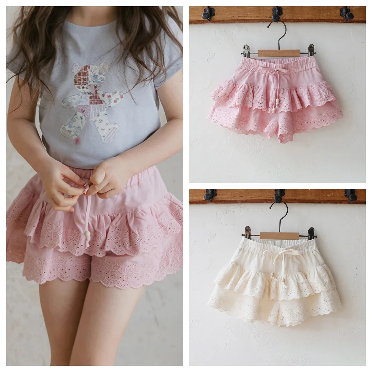 

High Quality Clothing Summer European Fashion Children Baby Girls Cotton Soft Comfortable Sweet Embroidered Skirt Shorts Pant