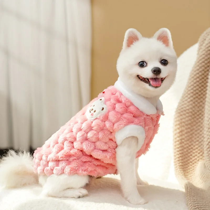 Veste d'hiver chaude pour chien, vêtements pour animaux de compagnie, manteau pour chiot, pardessus doux pour chat, olympiques Chihuahua, sourire, mode