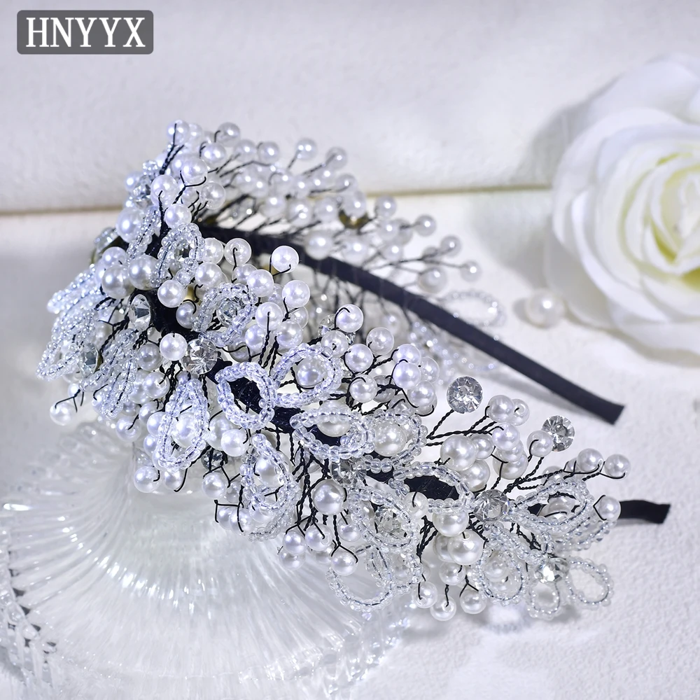 HNYYX Vintage Hair Accessories Bling Rhinestone Headband Luxury Crystal Hairpiece Hairhoop Wedding Hair Party Headdress A87