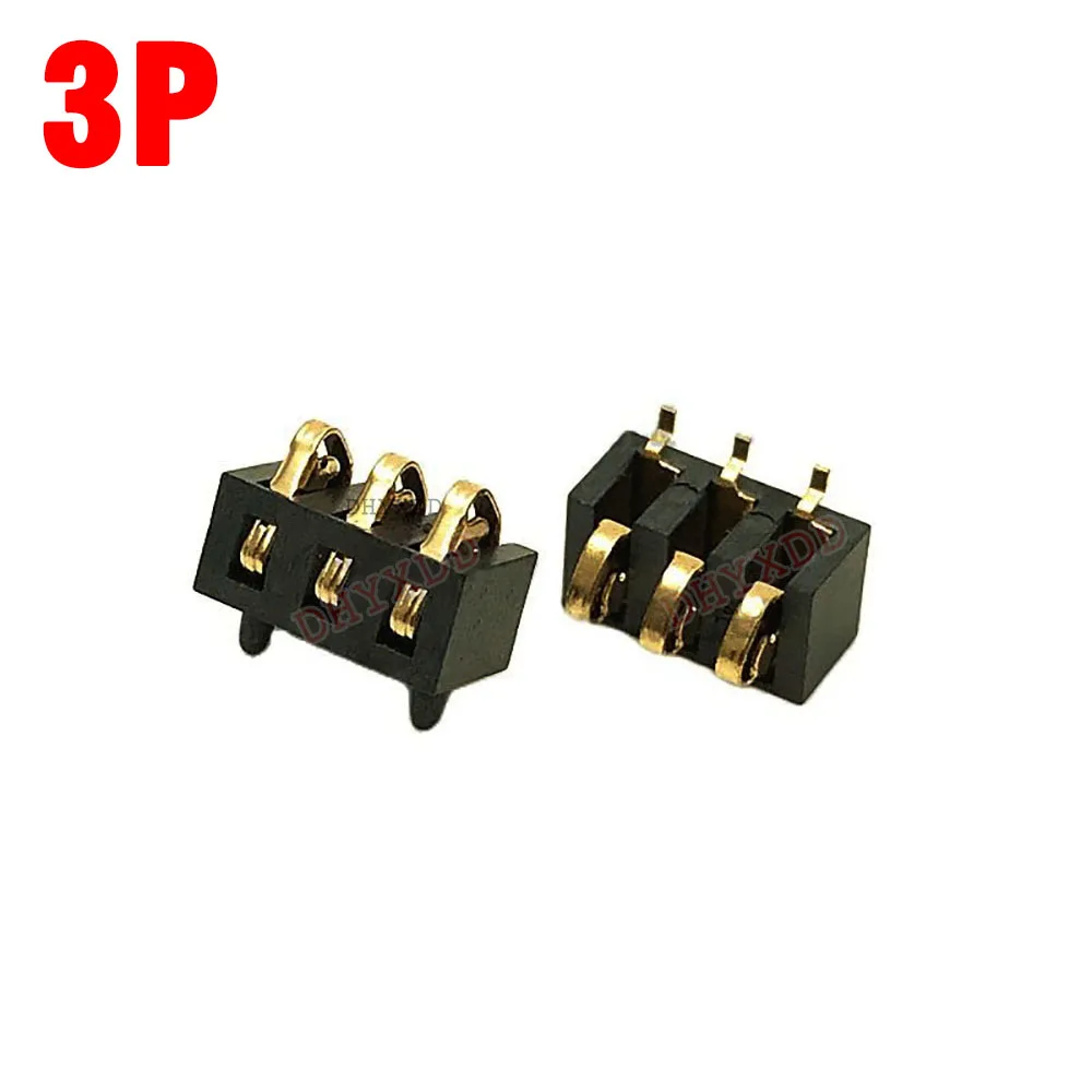 10x 1P 2P 3P 4P Battery Base 2.5 Pitch 1 2 3 4 Pin Gold Plated Spring Male Female Contact Power Charge Connector Conductive Base