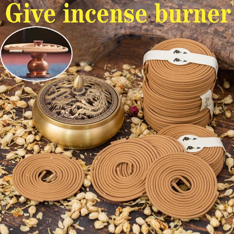 20PCS Natural Sandalwood Agarwood Coil Incense Buddha Yoga Incense Indoor Smell Burning Home Decor Aromatherapy Incenso