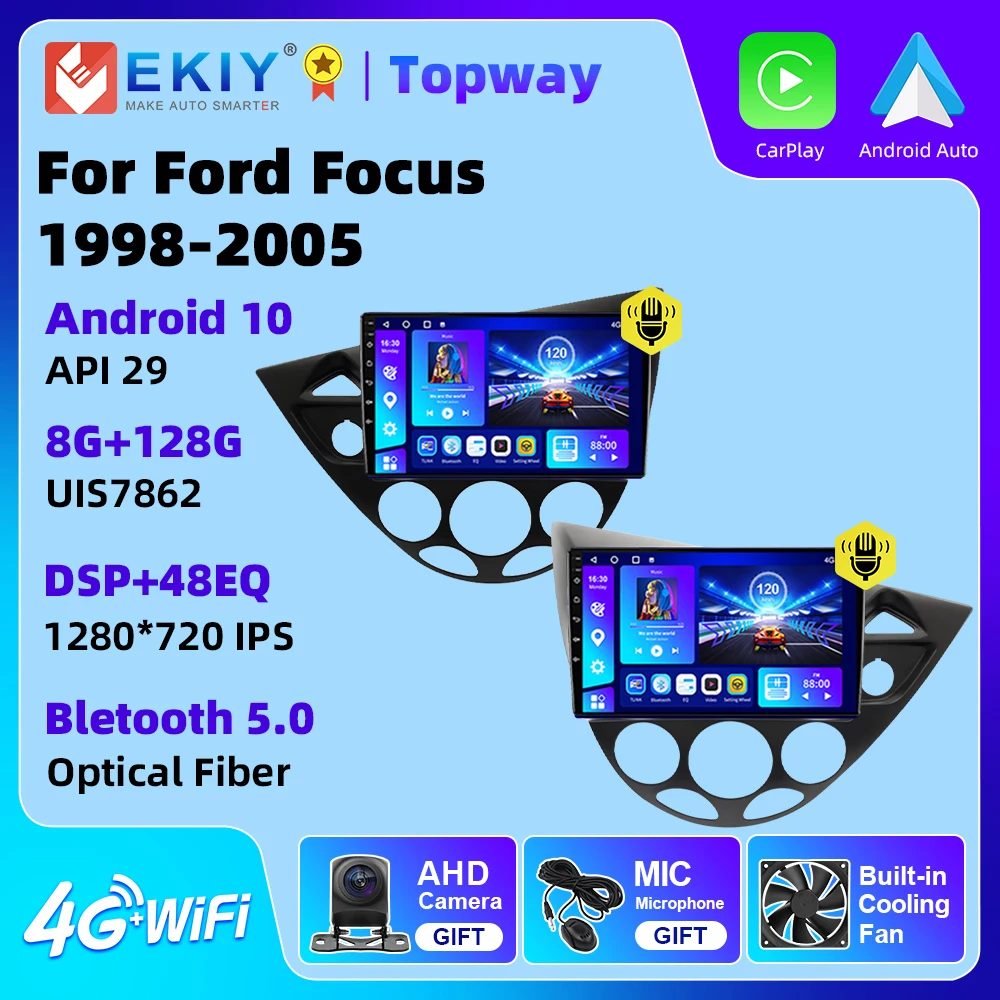 

EKIY Android 10 For Ford Focus 1998 - 2005 Navigation Carplay Android Auto 4G WIFI BT GPS DSP RDS 2 Din No DVD Player