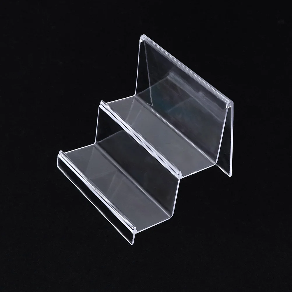 

2Pcs Transparent Acrylic Purse Organizer Rack Display Stand Two-Tier Wallet Storage Shelf Risers Desktop Display Stand Holder
