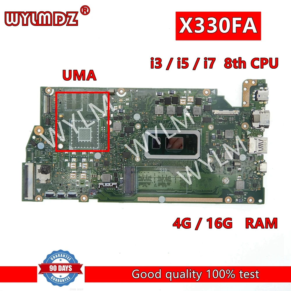 

X330FA With i3/i5/i7 8th Gen CPU 4G/16G RAM Motherboard For Asus X330FA X330FN X330F S330F I330F K330F V330F Mainboard