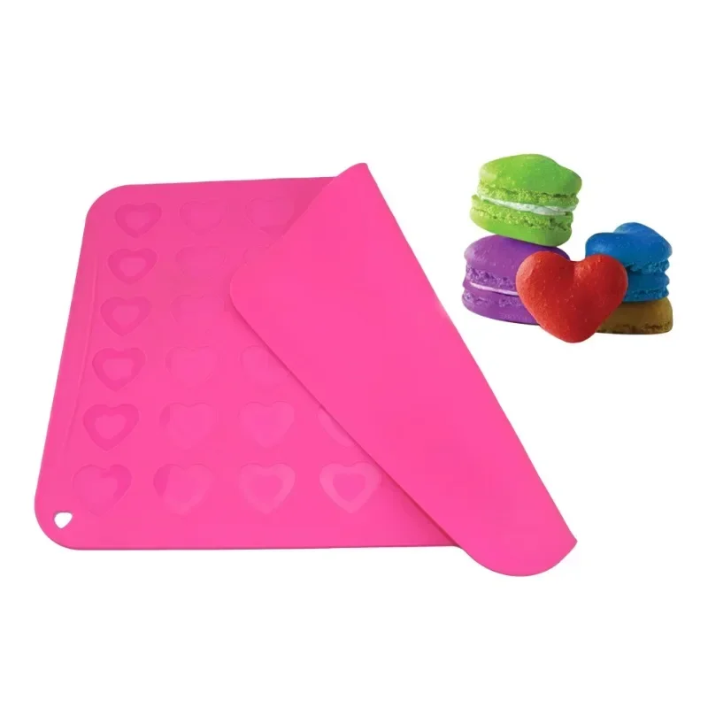 1Pcs Cake Making Tools Silicone Macaron Baking Mold Oven Baking Mat Mold Kitchen Sheet Heart Shape Mat Macaroon Cookie Mat