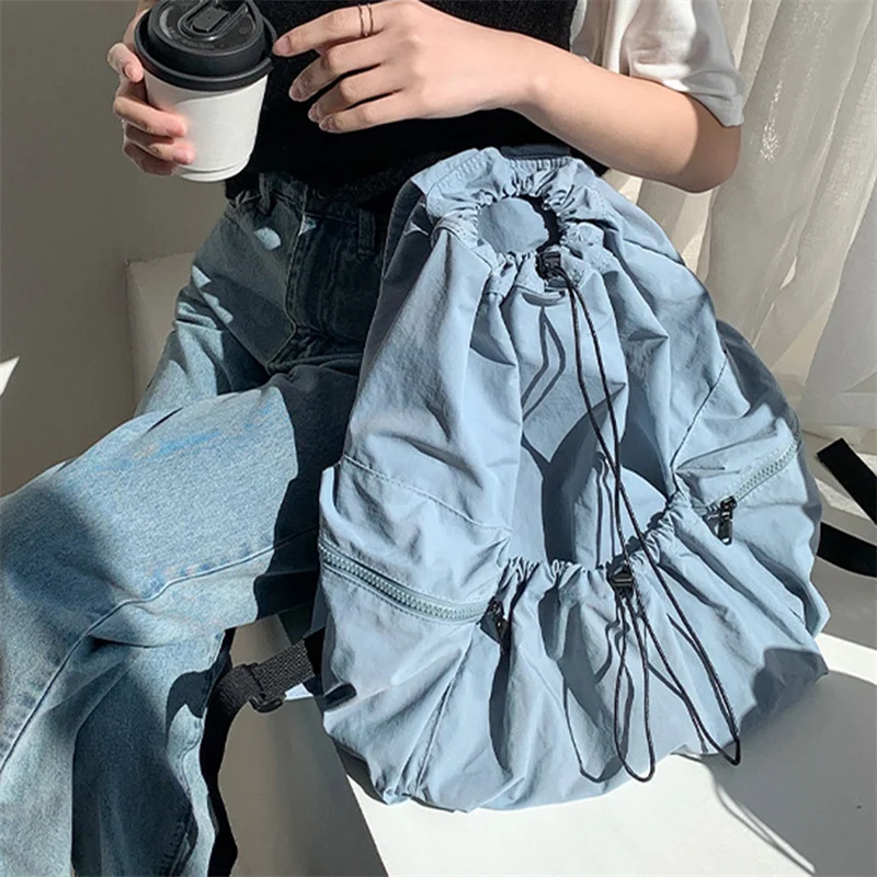 Zaino da donna con cassetto pieghettato alla moda zaino da donna con borsa da viaggio leggera Casual per studenti