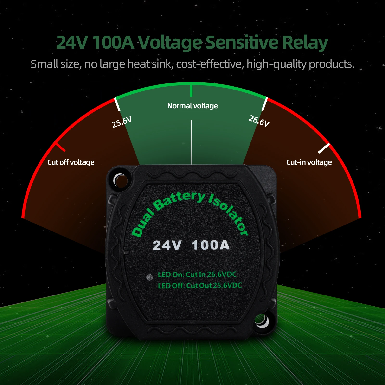 Voltage Sensitive Split Charge Relay VSR 24V 100A Smart Dual Battery Isolator For Car RV\'s Boat Marine Camper Truck