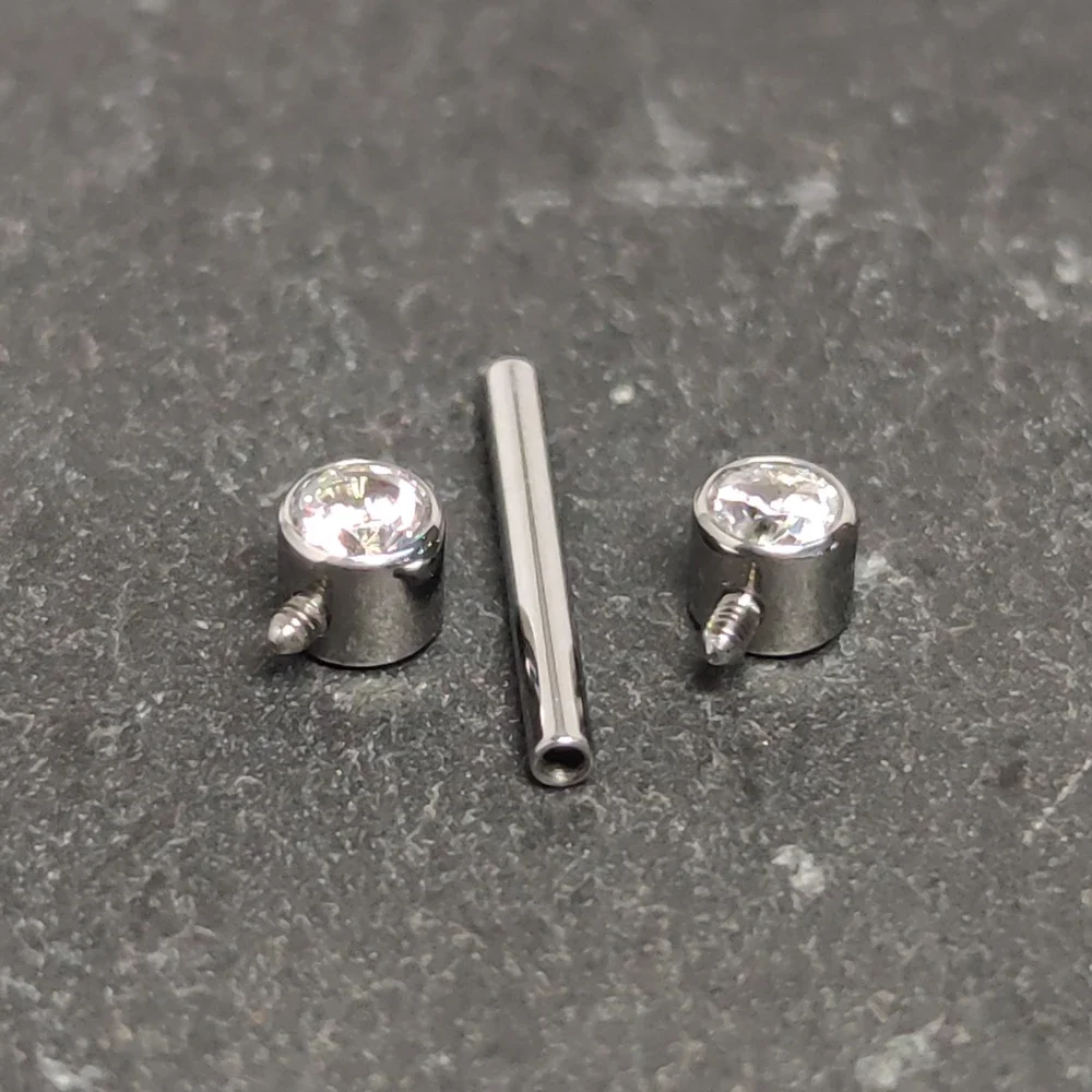 G23 Titanium Piercing Zircon 16G Septum Nipple Barbell Rings CZ Bezel Set Thread Nipple Shield Mamilo Piercing Women Jewelry