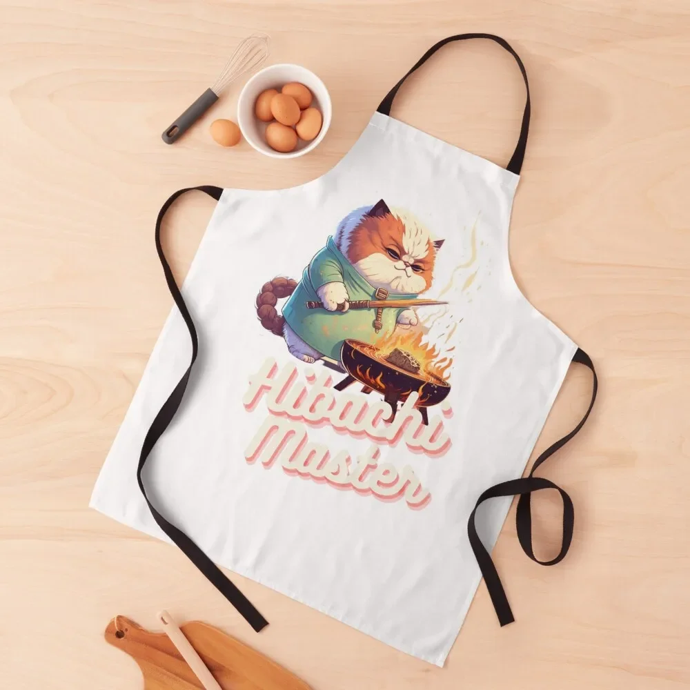 

Hibachi Cat Master Apron Novelties Kitchen And Home waterproof for women Apron