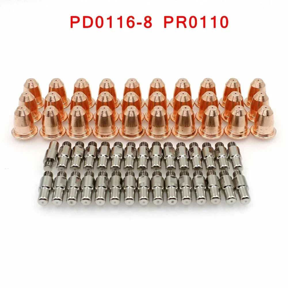 

60pcs -Trafimet S45 Plasma Tips Electrode PD0116-8 PR0110 For 95136 97994 91814 Plasma Torch Nozzles Welding Parts