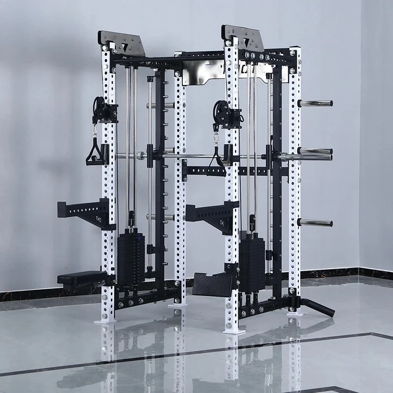 Equipamento de ginástica comercial ajustável sistema de polia dupla instrutor funcional integrado ginásio trainer multi smith estação crossover