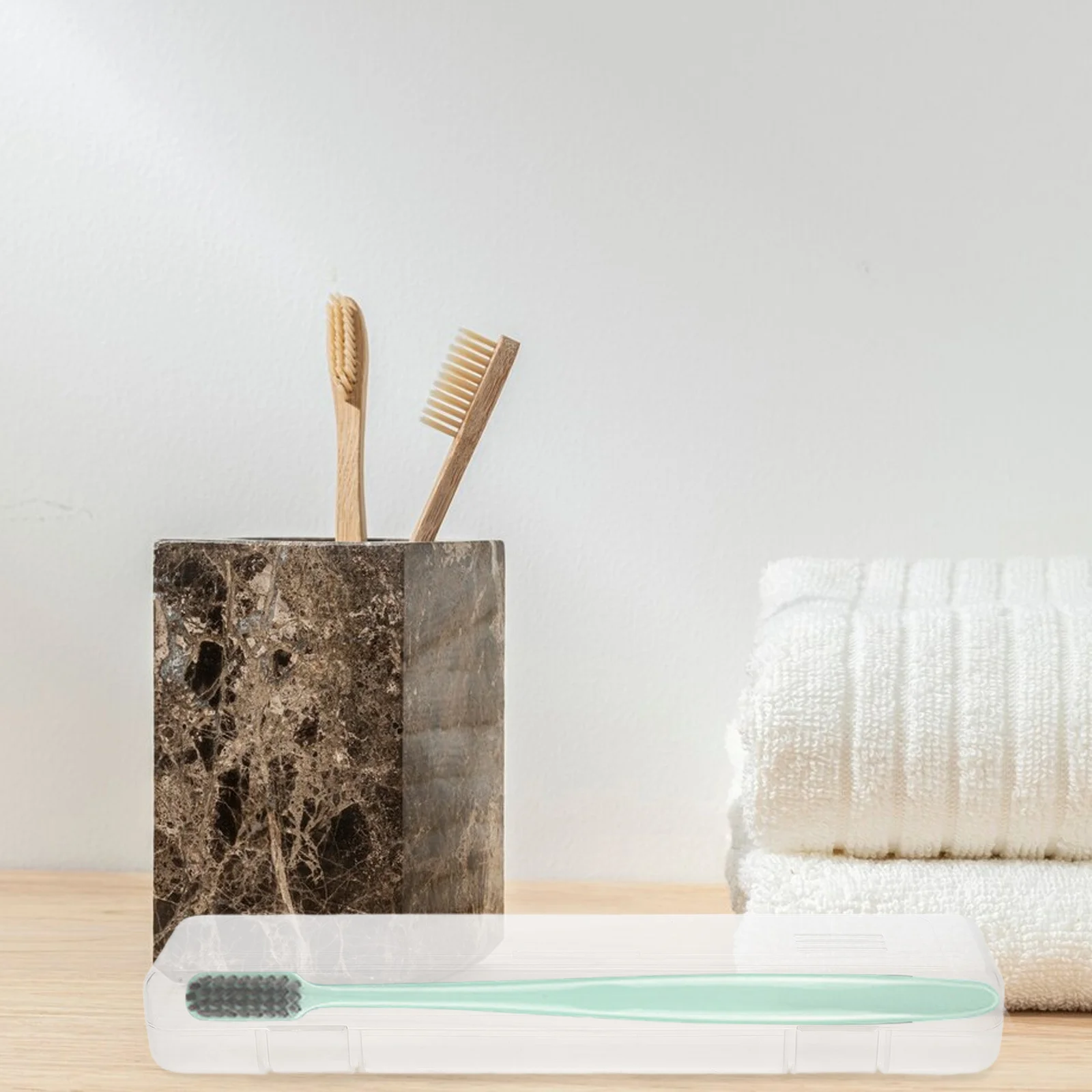 

Travel Toothbrush Case Portable Clear Storage Box Transparent Plastic Container for Toothpaste Straws Spoons Multifunctional