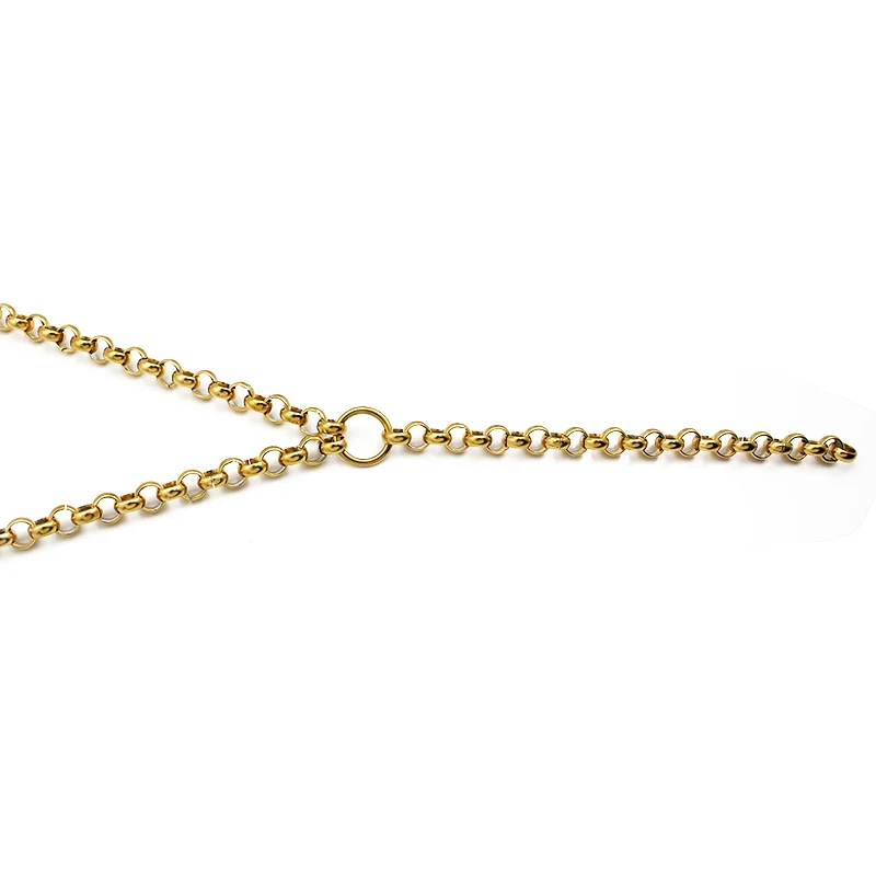 Unisex Fashion 18k gold plated Necklaces women's Sweater chain 316L Stainless Steel Round link Necklace  Aesthetic Jewelry Gifts view 3
