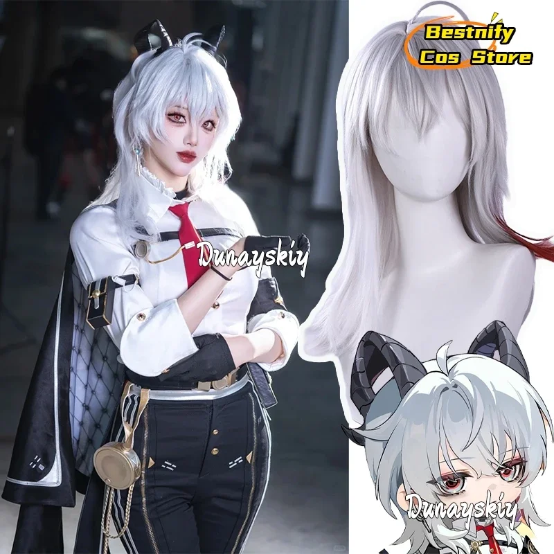 

CosplayZani Cosplay Wig Wuthering Waves Cosplay Costume Wig 40CM Silver Red Gradient Wig Anime ZANI Role-playing Short Hair Free