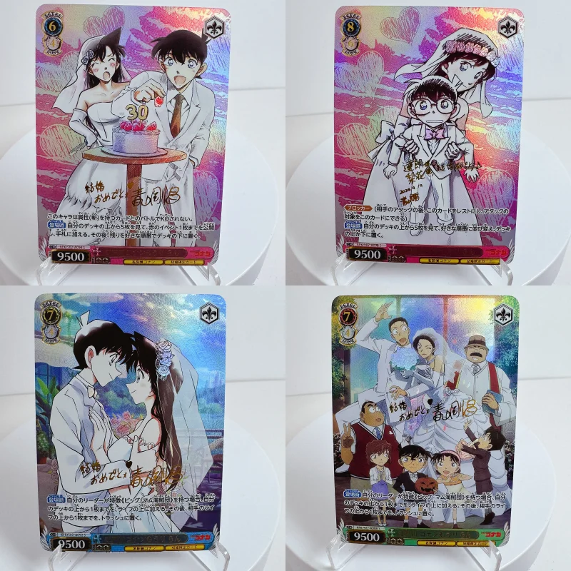 WS Detective Conan Cards Kuto Shinichi Mori Ran Wedding Self Made Anime Game Characters Collection DIY Color Flash Card Toy Gift