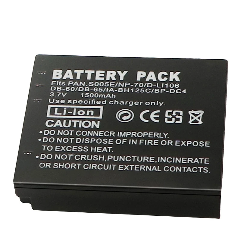 CGA-S005E S005 DMW-BCC12 Battery 1500mAh Rechargeable Batteries for Panasonic Lumix DMC-LX1 LX2 LX3 FX3 FUJI NP-70 DB60 Camera