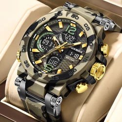 FOXBOX Outdoor Military Watch Men Fashion Camouflage Silicone Digital Watch For Men Sport Waterproof Men's Quartz Wristwatches