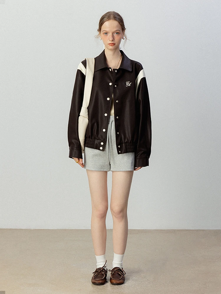 تأثير التخسيس بو الجلود Jaet المرأة عارضة Sle لون القهوة العميقة Colion اللون تصميم الخريف وصول جديد أعلى