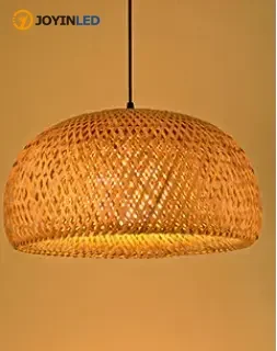 Chandelier New Chinese Style  LED Handmade Knitting Bamboo Wicker Rattan Shade Bamboo Weaving Pendant Lamp Hotel Living Room