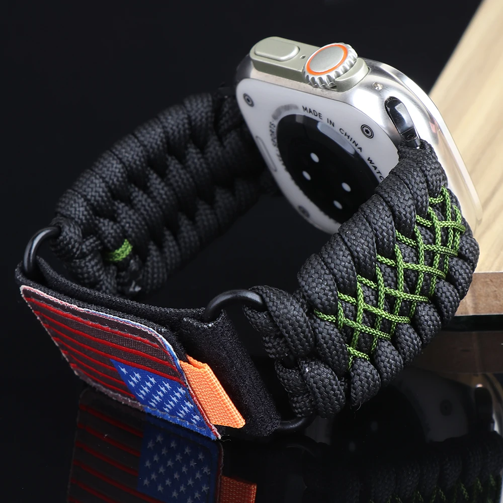 Outdoor Rope Band for Apple Watch 49mm 46mm 45mm 44/42/41/40mm Multi-color Weaving Strap iWatch Ultra 2/3 SE 11 10 9 8 7 6 5 4